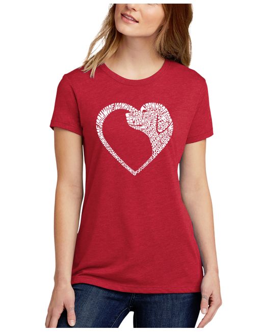 La Pop Art Dog Heart Premium Blend Word Art Short Sleeve T-shirt