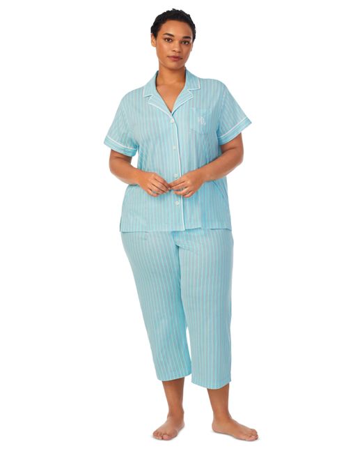 Lauren Ralph Lauren Plus 2-Pc. Printed Capri Pajamas Set