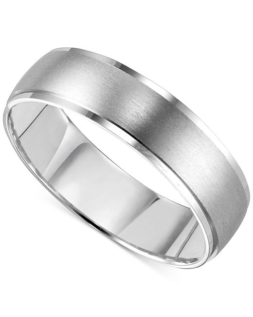 Macy's Low Dome Brushed Finish Comfort Fit Wedding Band