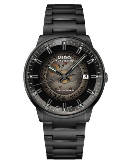 Mido Swiss Automatic Commander Gradient Black Pvd Bracelet Watch 40mm