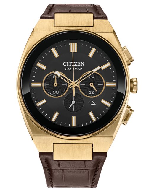Citizen Eco-Drive Chronograph Modern Leather Strap Watch 43mm