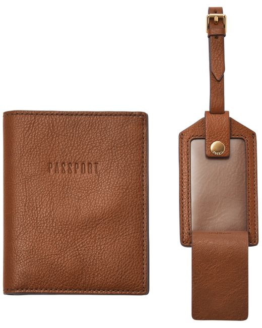 Fossil Passport Case and Luggage Tag Gift Set