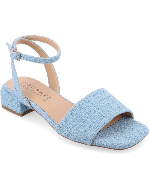 Journee Collection Tru Comfort Tweed Block Heel Sandals