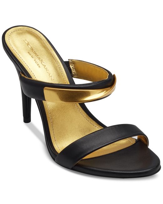 Donna Karan Sabina Double Band Slide Stiletto Heel Dress Sandals