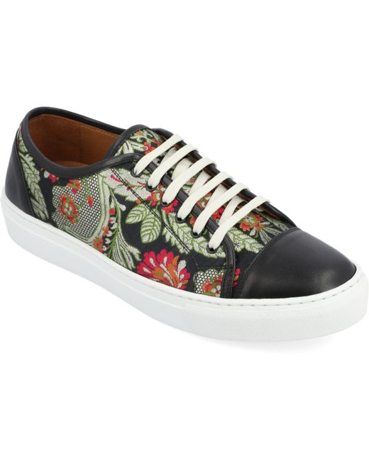 Taft Jack Handcrafted Leather and Jacquard Low Top Casual Lace-up Sneakers