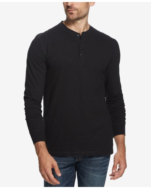 Weatherproof Vintage Long Sleeve Brushed Jersey Henley T-shirt