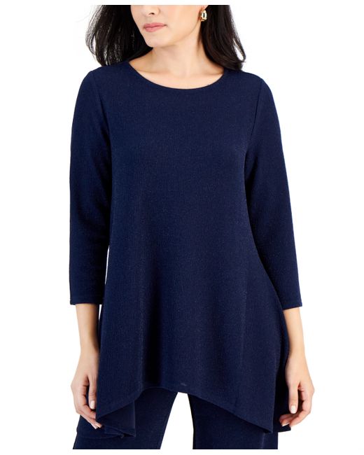 Jm Collection New Shine Solid 3/4 Sleeve Knit Top Created for