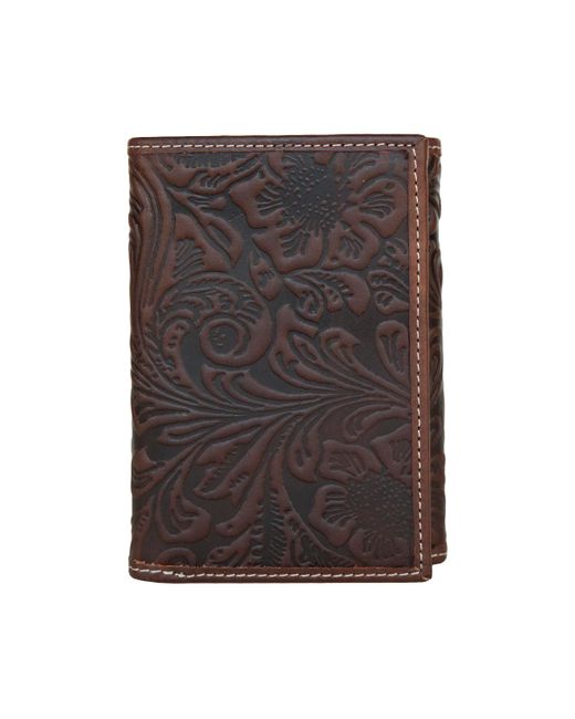 Lucky Brand Western Embossed Leather Trifold Wallet
