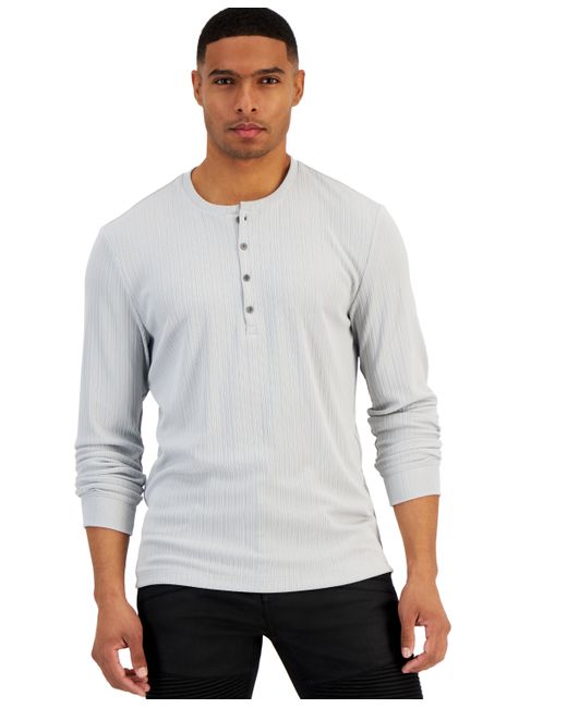 I.N.C. International Concepts INC Lightweight Ribbed Henley Shirt Created for Macy