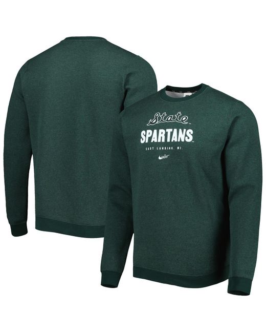 Nike Michigan State Spartans Vault Stack Club Fleece Pullover Sweatshirt