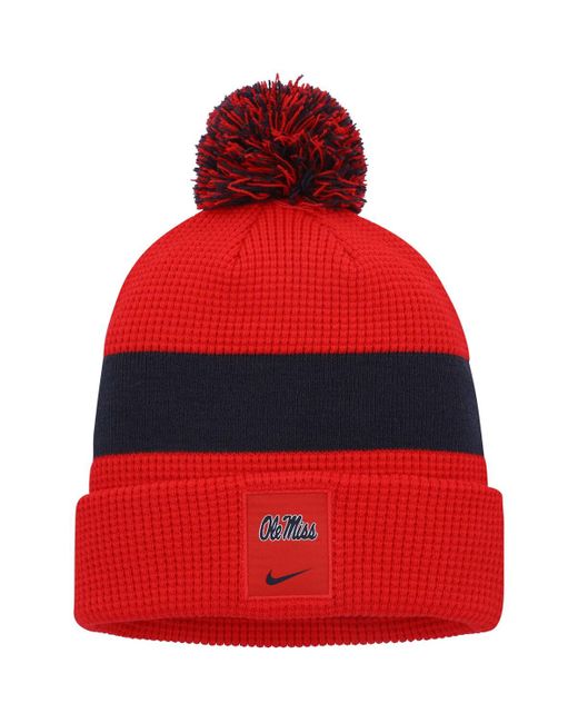 Nike Ole Miss Rebels Sideline Team Cuffed Knit Hat with Pom