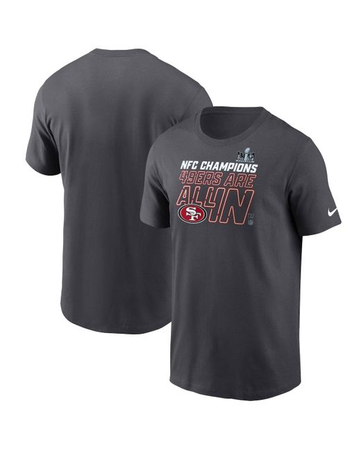 Nike San Francisco 49ers 2023 Nfc Champions Locker Room Trophy Collection Tall T-shirt