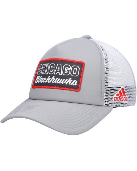Adidas White Chicago Blackhawks Locker Room Foam Trucker Snapback Hat