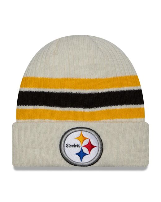 New Era Pittsburgh Steelers Team Stripe Cuffed Knit Hat