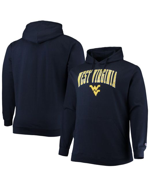 Champion West Virginia Mountaineers Big and Tall Arch Over Logo Powerblend Pullover Hoodie