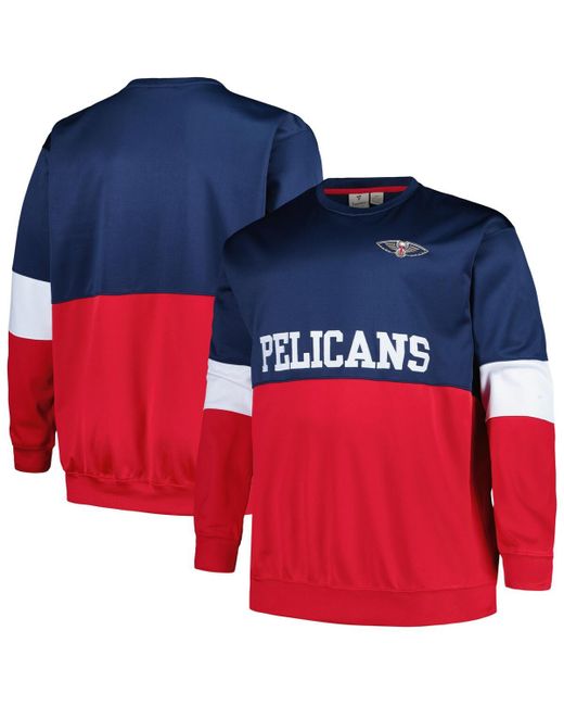 Fanatics Red New Orleans Pelicans Big and Tall Split Pullover Sweatshirt