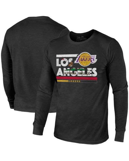 Majestic Threads Los Angeles Lakers City and State Tri-Blend Long Sleeve T-shirt