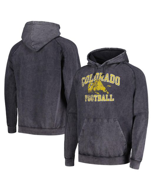 Image One Distressed Colorado Buffaloes Arch Vintage-Like Mascot Raglan Pullover Hoodie