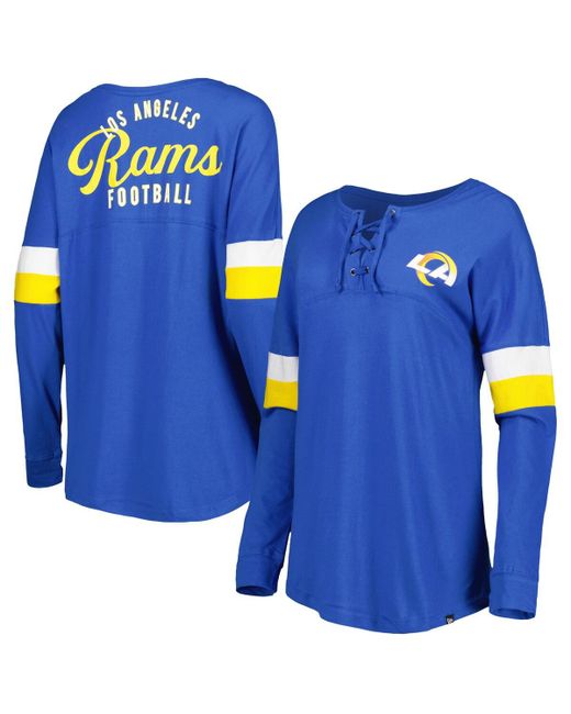 New Era Los Angeles Rams Athletic Varsity Lace-Up Long Sleeve T-shirt