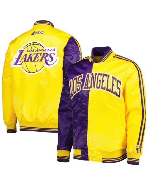 Starter Gold Los Angeles Lakers Fast Break Satin Full-Snap Jacket