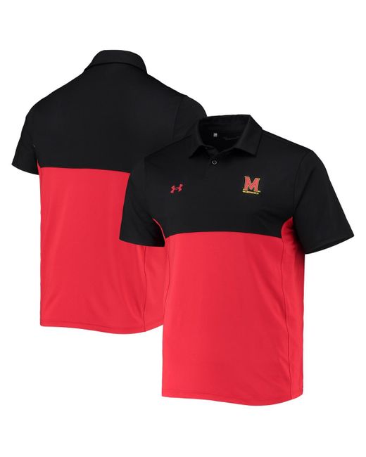 Under Armour Red Maryland Terrapins 2022 Blocked Coaches Performance Polo Shirt