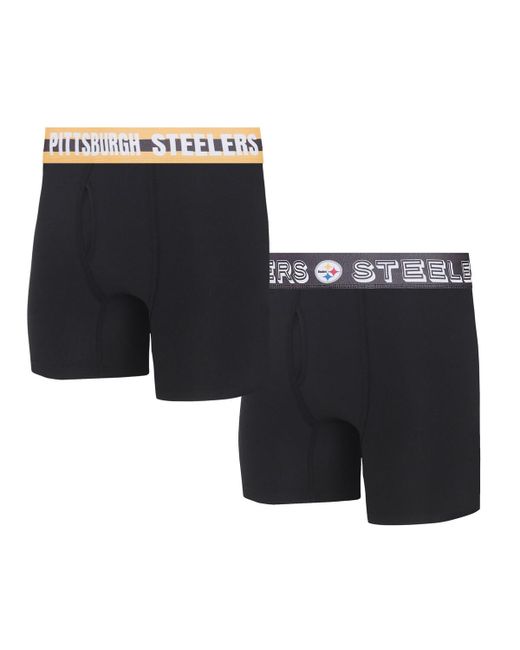 Concepts Sport Pittsburgh Steelers Gauge Knit Boxer Brief Two-Pack Gold