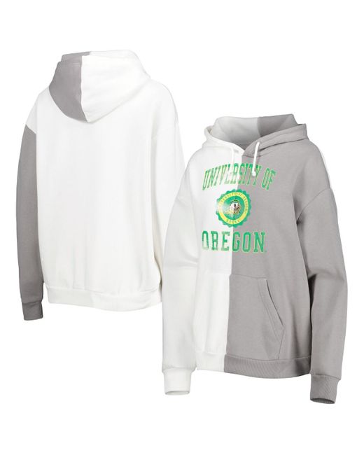 Gameday Couture White Oregon Ducks Split Pullover Hoodie