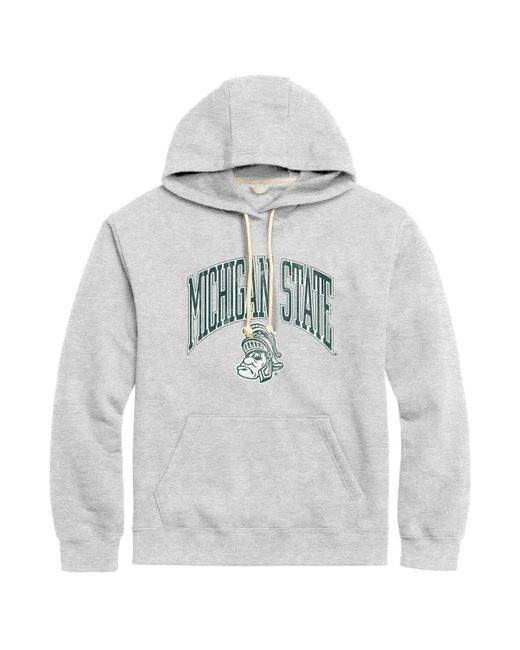 League Collegiate Wear Distressed Michigan State Spartans Tall Arch Essential Pullover Hoodie