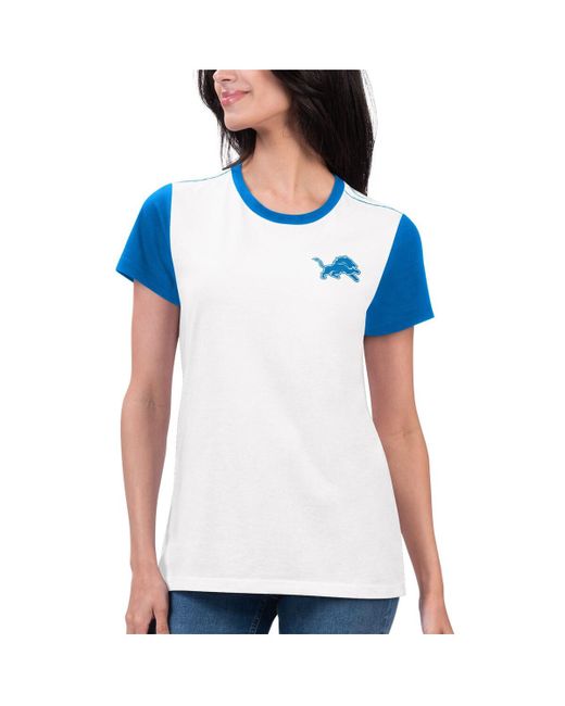 G-iii 4her By Carl Banks Blue Detroit Lions Fashion Illustration T-shirt