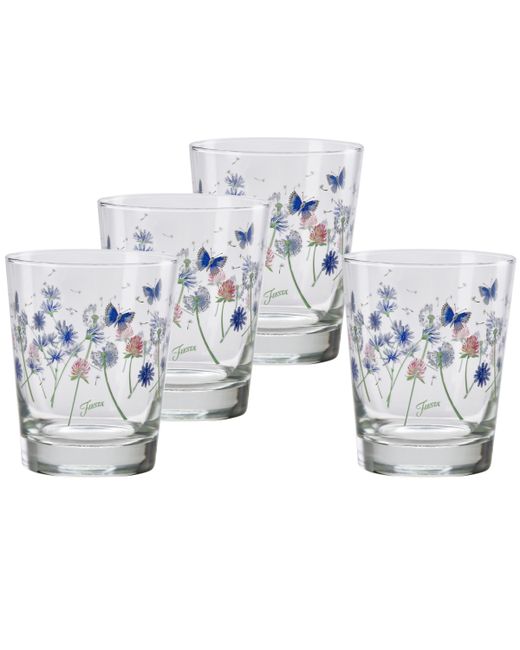 Fiesta Breezy Floral 15-Ounce Tapered Double Old Fashioned Dof Glass Set of 4