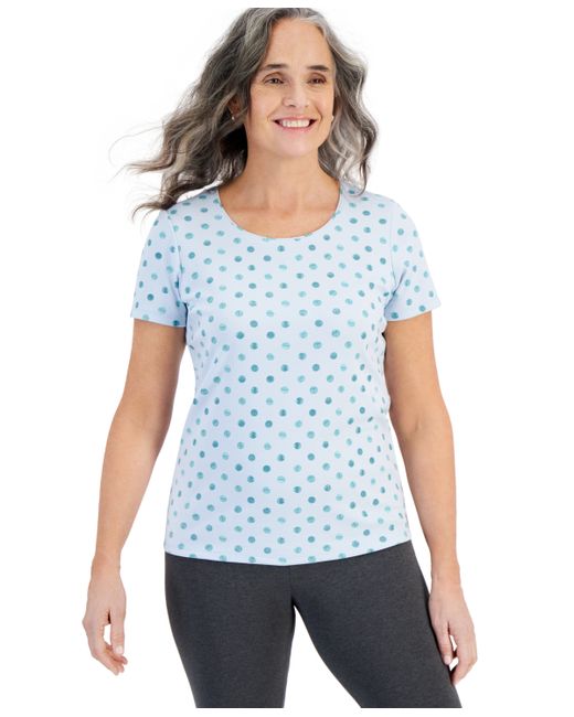 Style & Co Short-Sleeve Printed Scoop-Neck Top Created for Macy