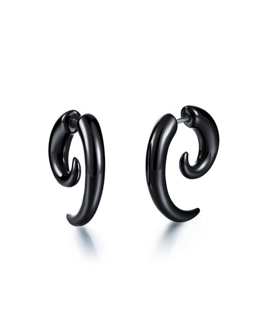 Metallo Horn Design Earrings Plated