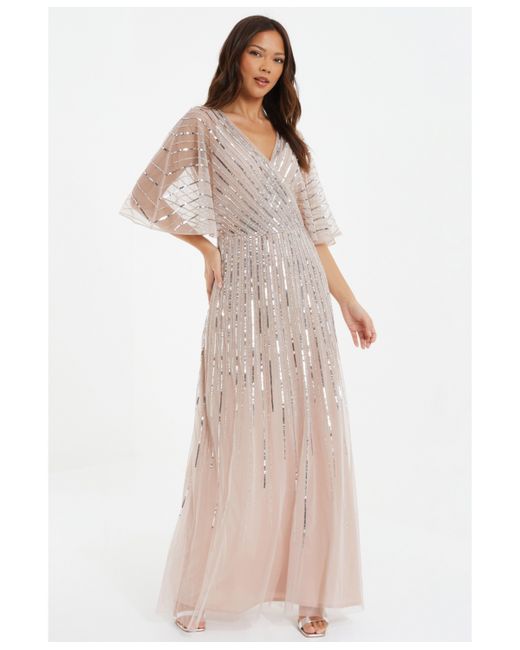 Quiz Embellished Sequin Evening Dress