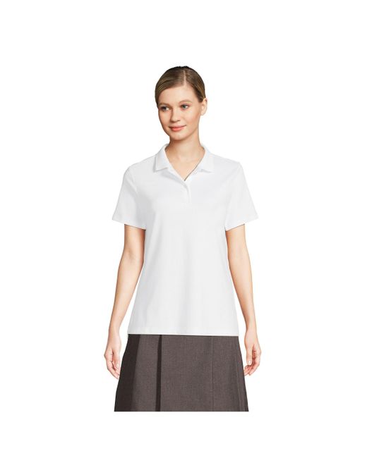 Lands' End School Uniform Short Sleeve Feminine Fit Interlock Polo Shirt