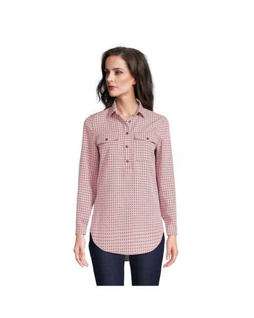 Lands' End Petite Relaxed Long Sleeve Tunic Top
