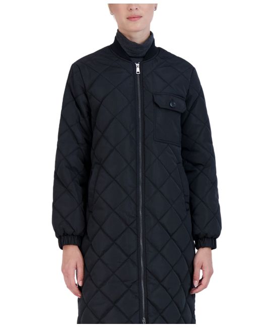 Sebby Collection Long Diamond Quilt Jacket