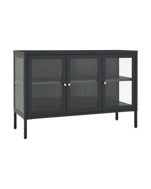 Vidaxl Sideboard Anthracite 41.3x13.8x27.6 and Glass
