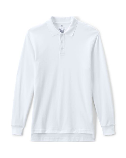 Lands' End School Uniform Long Sleeve Interlock Polo Shirt