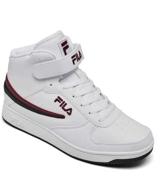 Fila A-High Stay-Put Closure High Top Casual Sneakers from Finish Line Maroon Black