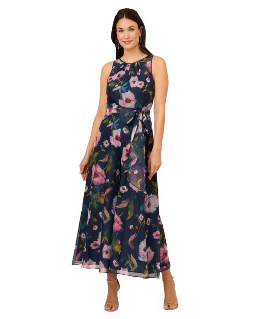 Adrianna Papell Floral Skirt-Overlay Jumpsuit