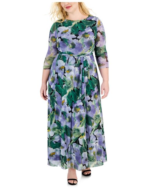 AK Anne Klein Plus Floral-Print Maxi Dress