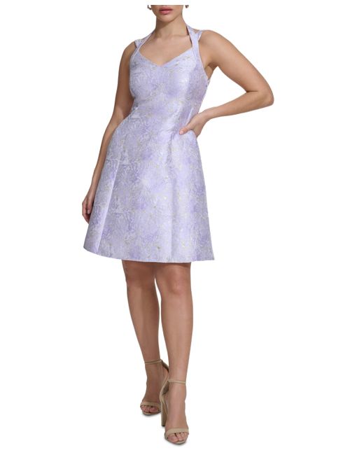 Kensie V-Neck Jacquard A-Line Dress