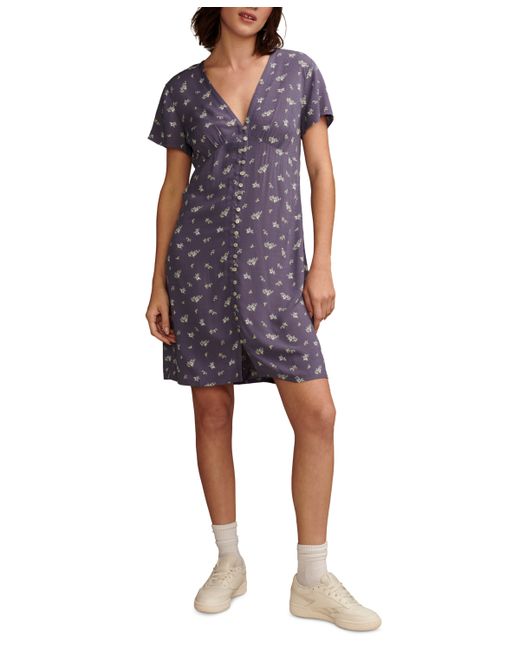 Lucky Brand Short-Sleeve Mini Slip Dress