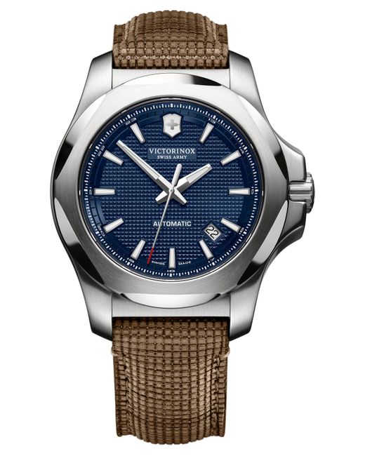 Victorinox Swiss Automatic I.n.o.x. Brown Wood Leather Strap Watch 43mm