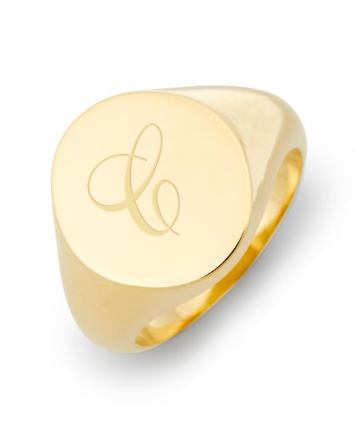 Brook & York Claire Initial Signet Gold-Plated Ring