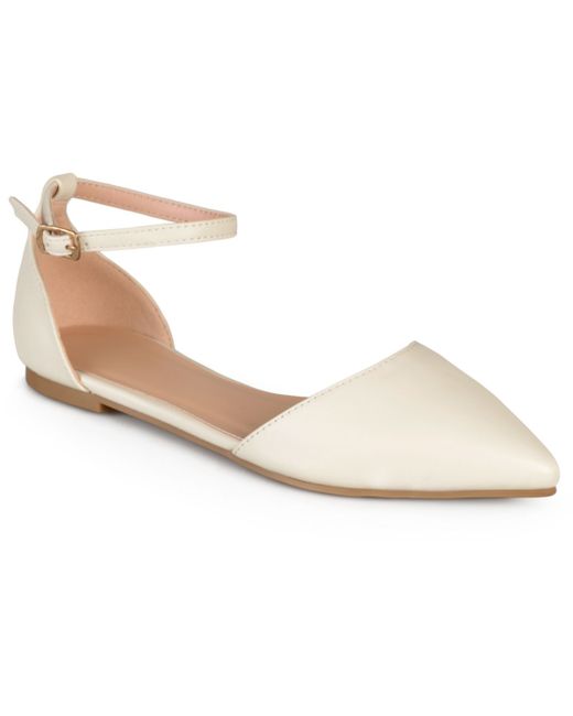 Journee Collection Reba Ankle Strap Pointed Toe Flats