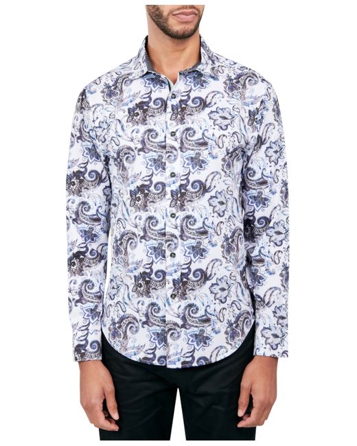 Society Of Threads Regular-Fit Non-Iron Performance Stretch Paisley Button-Down Shirt purple