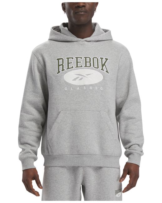 Reebok Archive Essentials Regular-Fit Embroidered Logo Fleece Hoodie