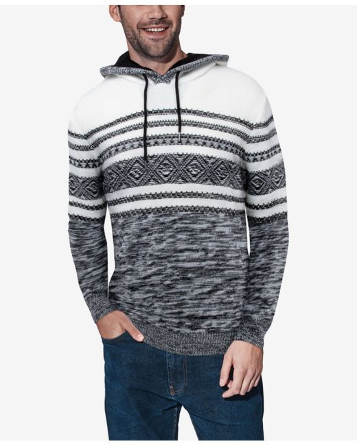 X-Ray Stripe Pattern Hooded Sweater
