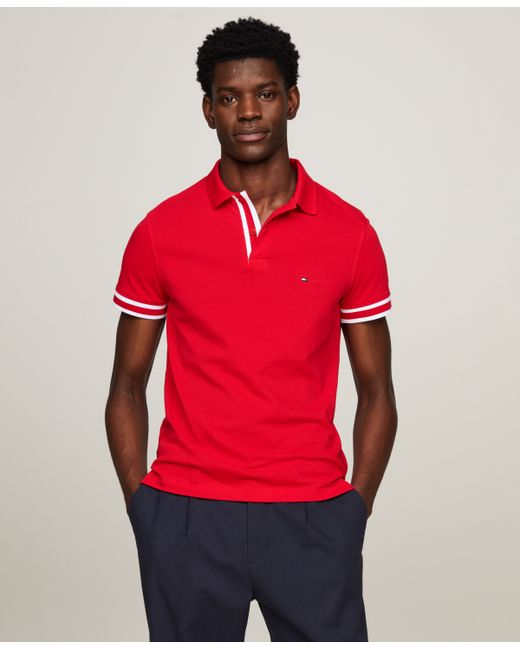 Tommy Hilfiger Slim Fit Monotype Cuff Short Sleeve Polo Shirt